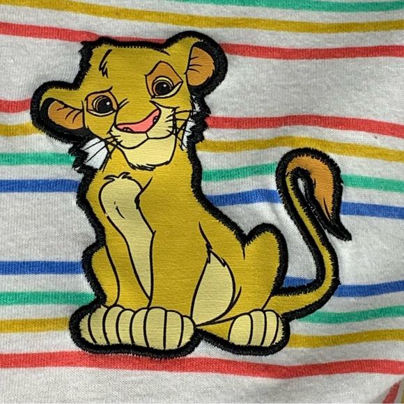 Disney The Lion King Simba Top Short Sleeve Striped Crewneck Front Tie Size 3XL - Picture 7 of 9